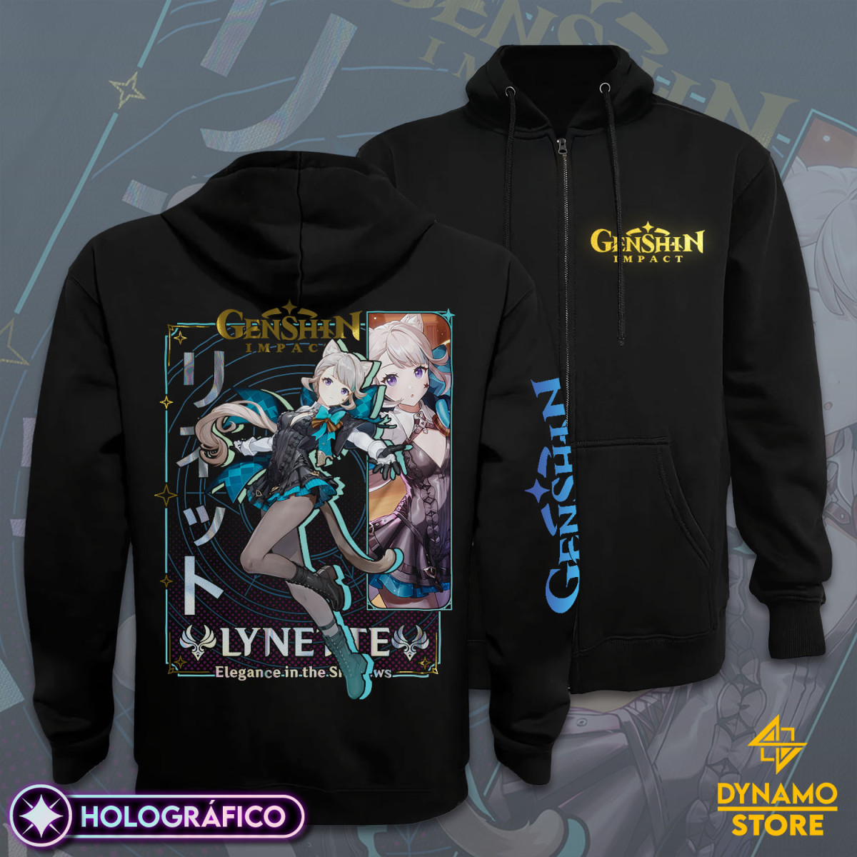 Lynette - Genshin Impact - Poleron Holográfica - MYTHRIL PRINT