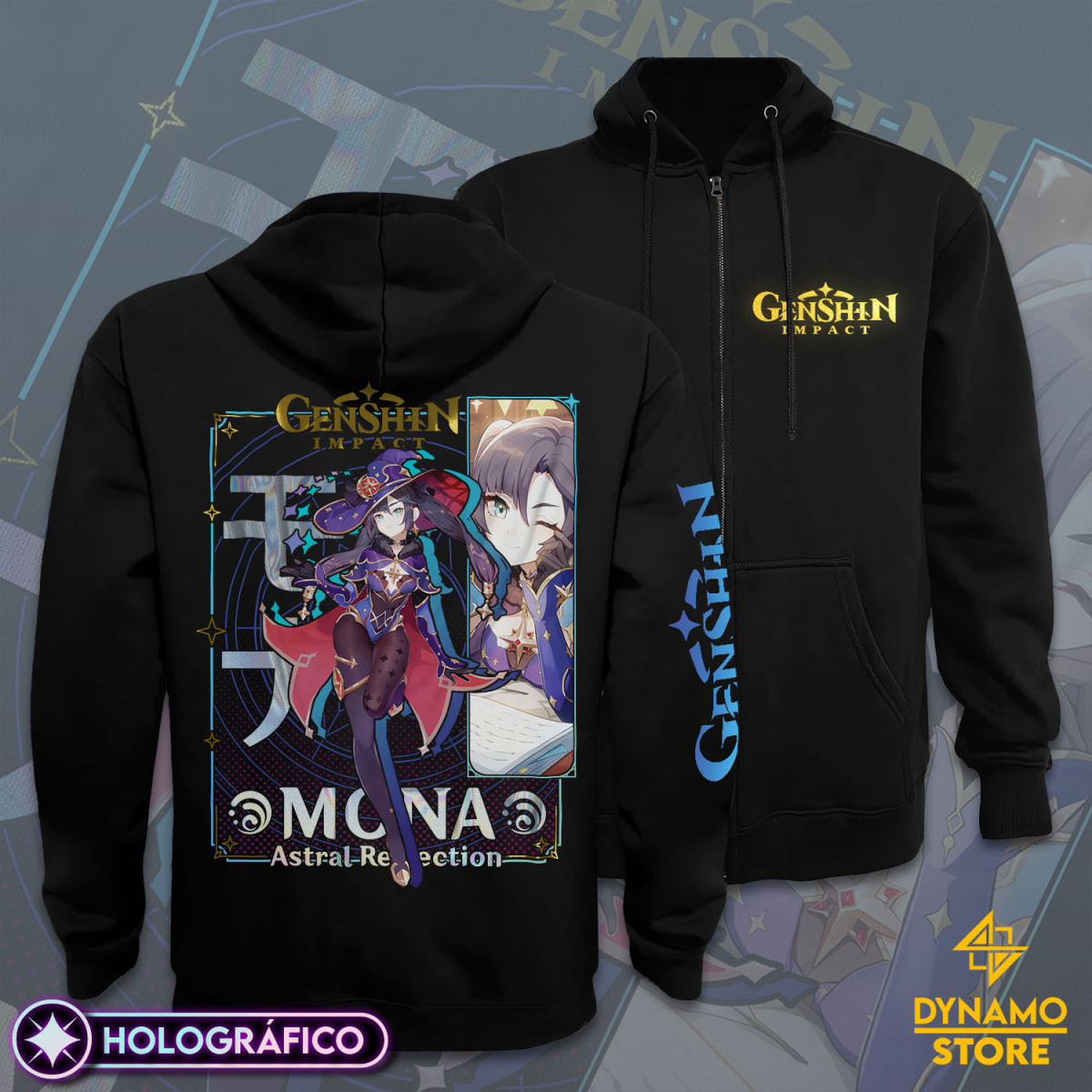 Mona - Genshin Impact - Poleron Holográfica - MYTHRIL PRINT