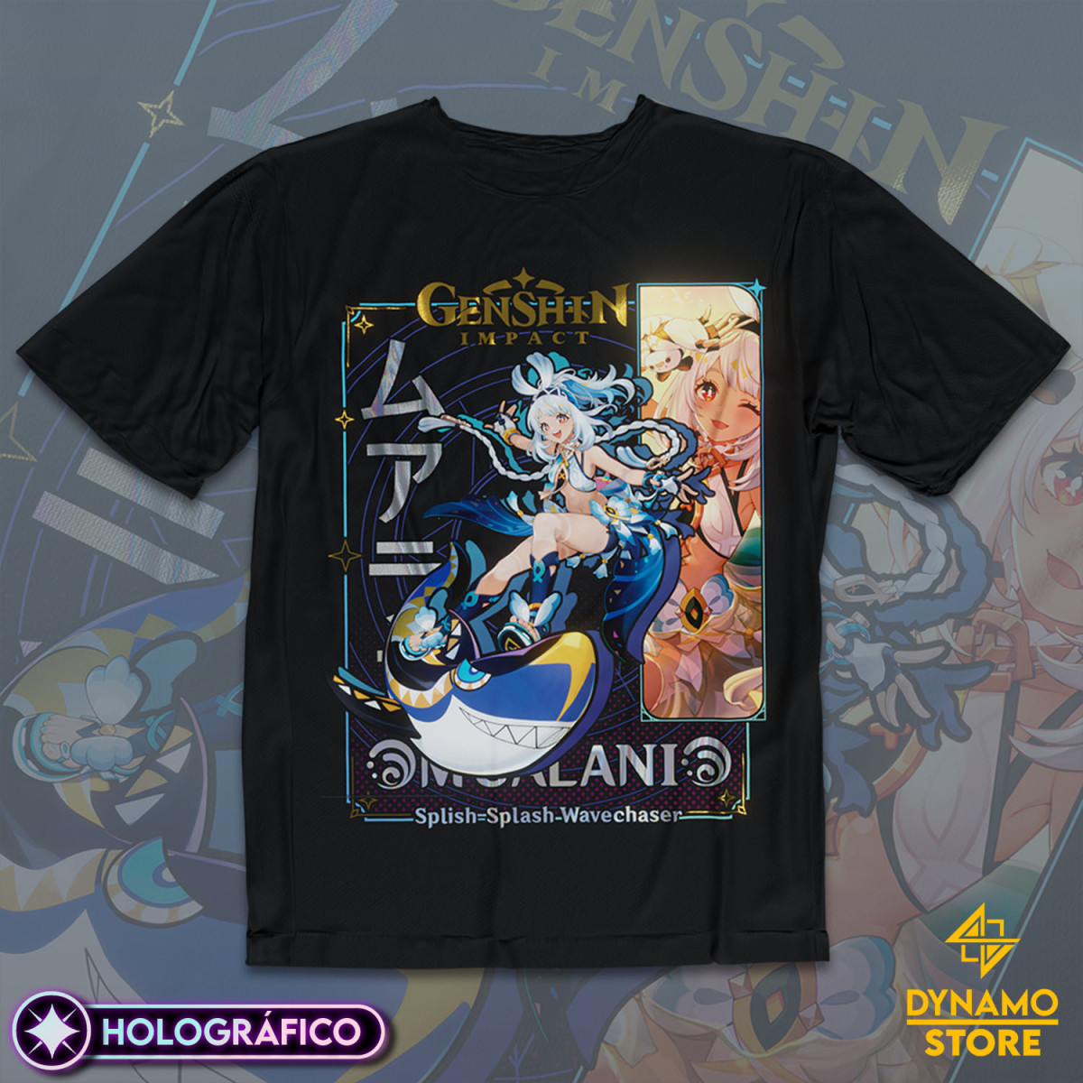 Mualani - Genshin Impact - Polera Holográfica - MYTHRIL PRINT