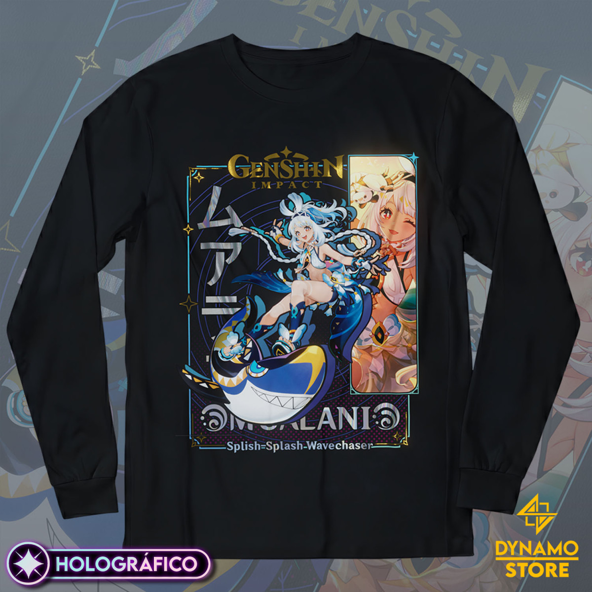 Mualani - Genshin Impact - Polera Manga Larga Holográfica - MYTHRIL PRINT