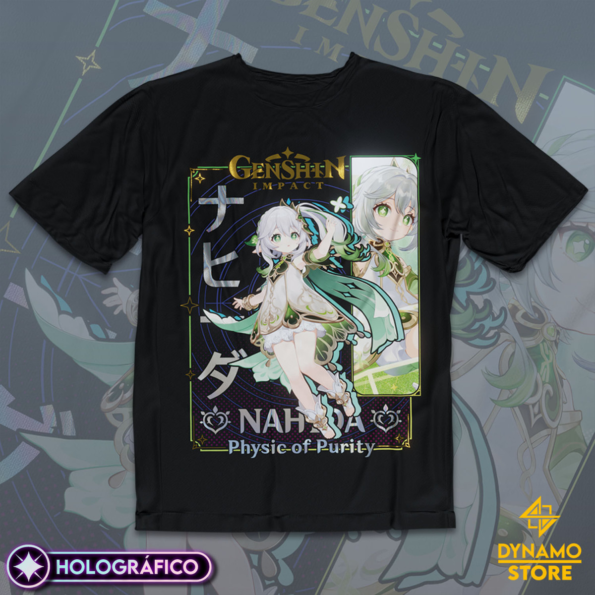 Nahida - Genshin Impact - Polera Holográfica - MYTHRIL PRINT