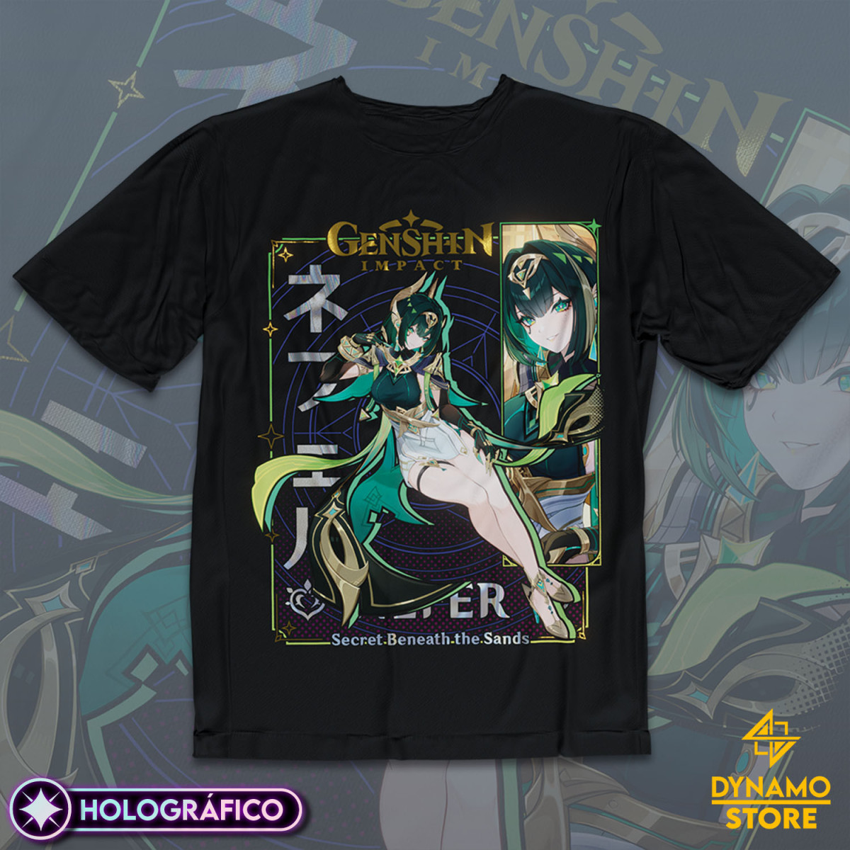 Nefer - Genshin Impact - Polera Holográfica - MYTHRIL PRINT
