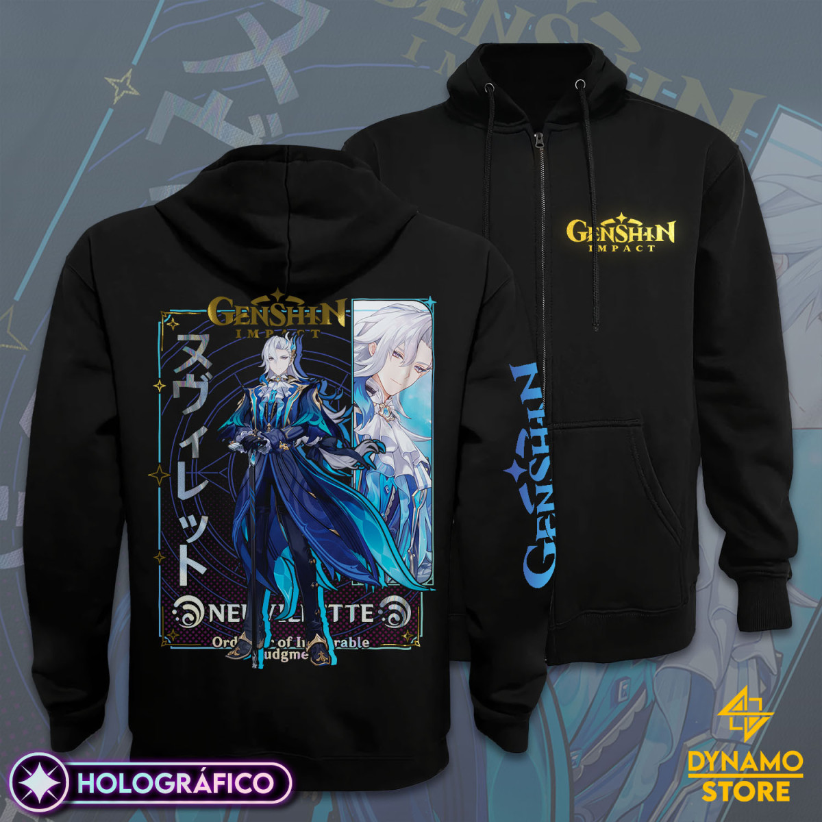 Neuvillette - Genshin Impact - Poleron Holográfica - MYTHRIL PRINT