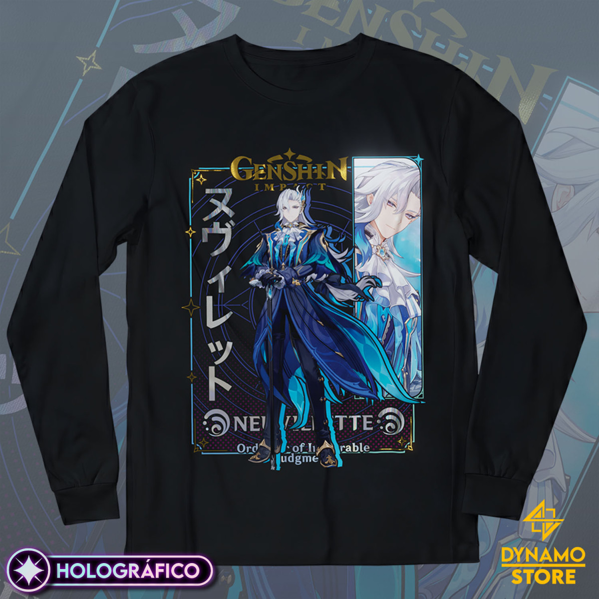 Neuvillette - Genshin Impact - Polera Manga Larga Holográfica - MYTHRIL PRINT