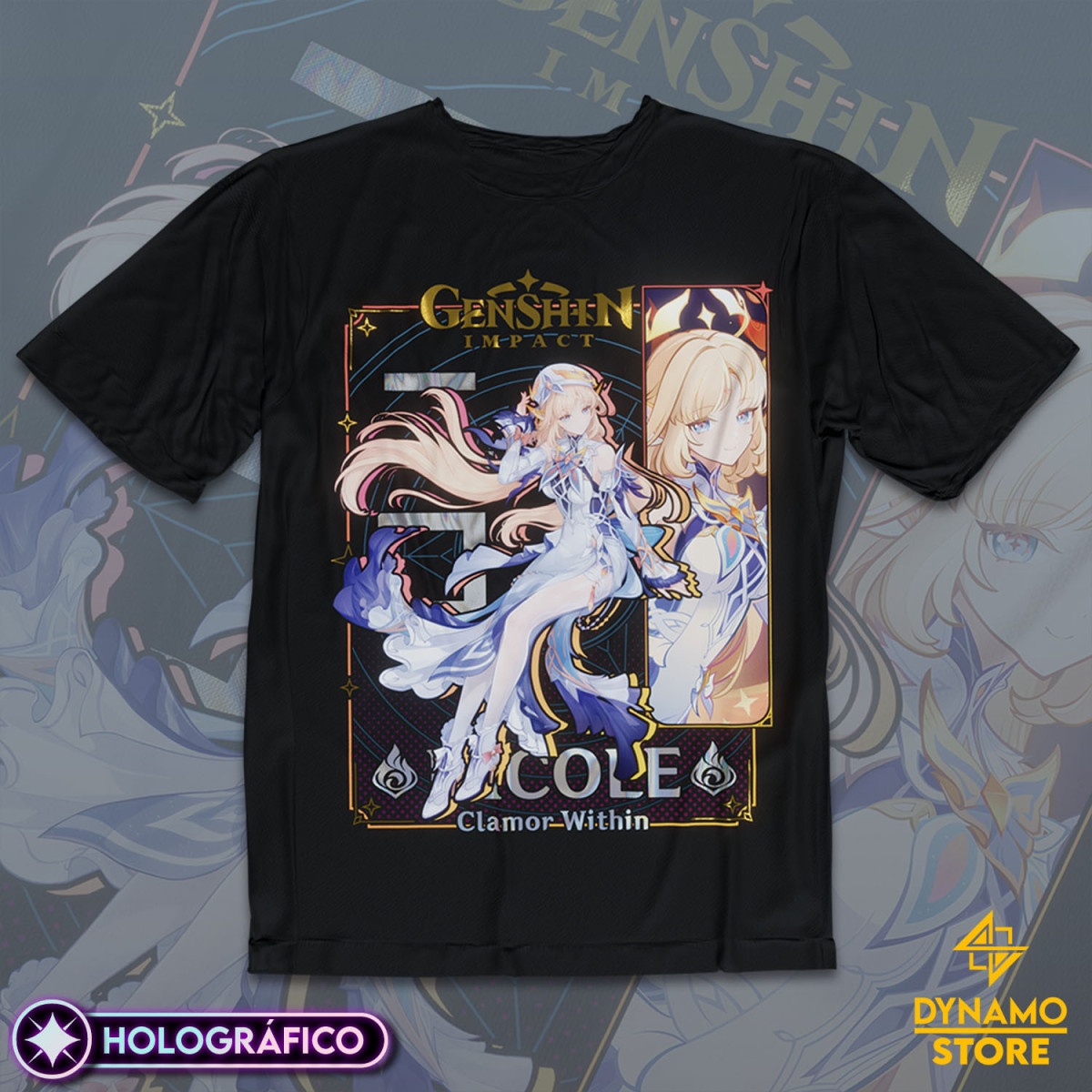 Nicole - Genshin Impact - Polera Holográfica - MYTHRIL PRINT
