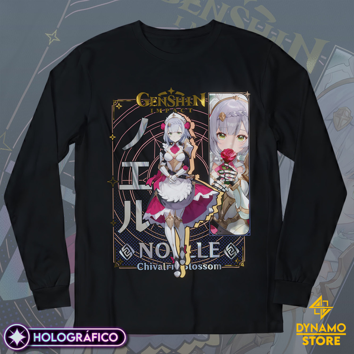 Noelle - Genshin Impact - Polera Manga Larga Holográfica - MYTHRIL PRINT