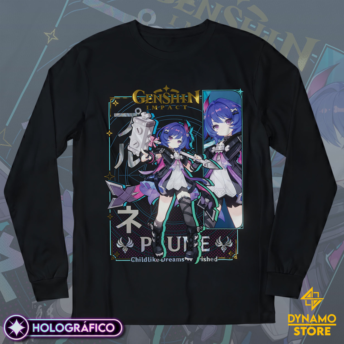 Prune - Genshin Impact - Polera Manga Larga Holográfica - MYTHRIL PRINT