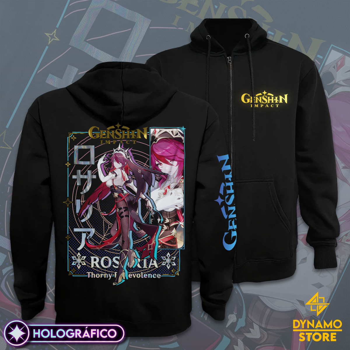 Rosaria - Genshin Impact - Poleron Holográfica - MYTHRIL PRINT