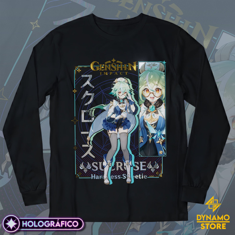 Sacarosa - Genshin Impact - Polera Manga Larga Holográfica - MYTHRIL PRINT