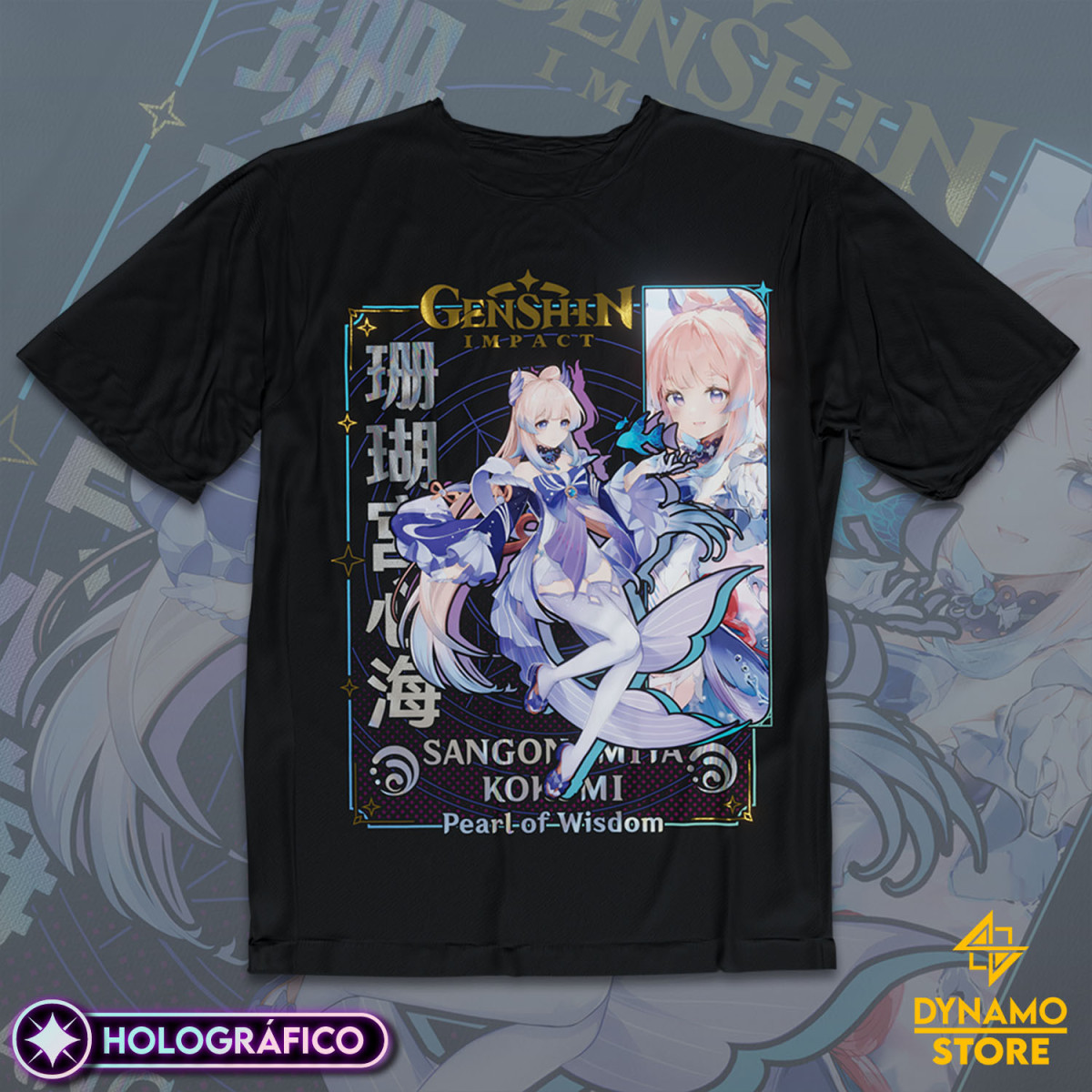 Sangonomiya Kokomi - Genshin Impact - Polera Holográfica - MYTHRIL PRINT