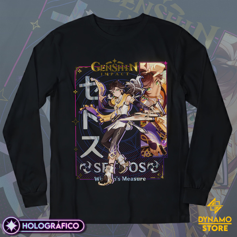 Sethos - Genshin Impact - Polera Manga Larga Holográfica - MYTHRIL PRINT