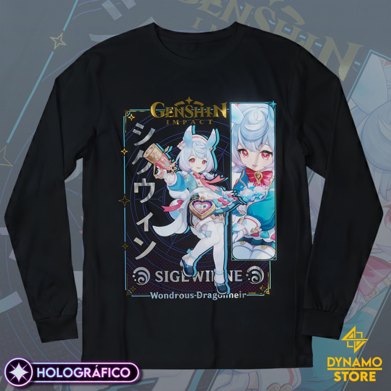 Sigewinne - Genshin Impact - Polera Manga Larga Holográfica - MYTHRIL PRINT