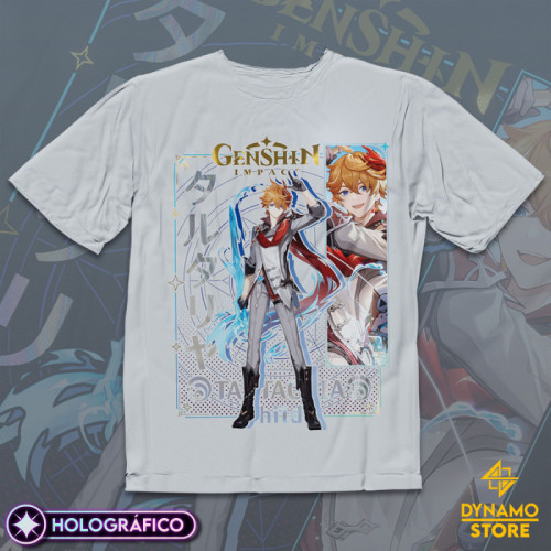 Tartaglia - Genshin Impact - Polera Holográfica - MYTHRIL PRINT