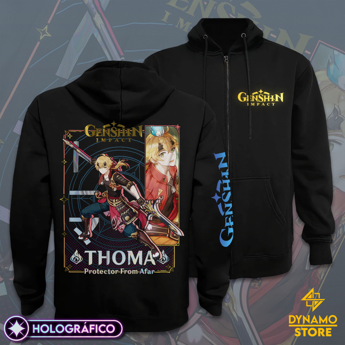 Thoma - Genshin Impact - Poleron Holográfica - MYTHRIL PRINT