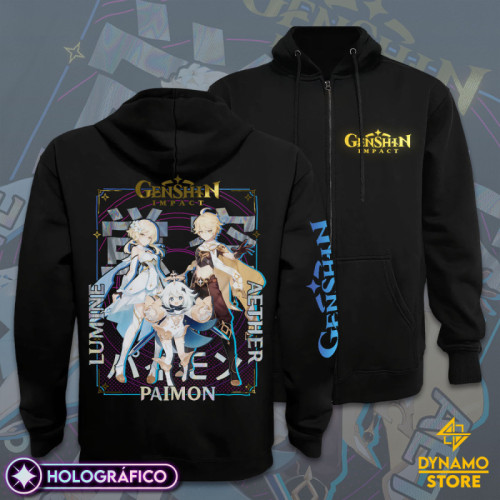 Travellers - Genshin Impact - Poleron Holográfica - MYTHRIL PRINT