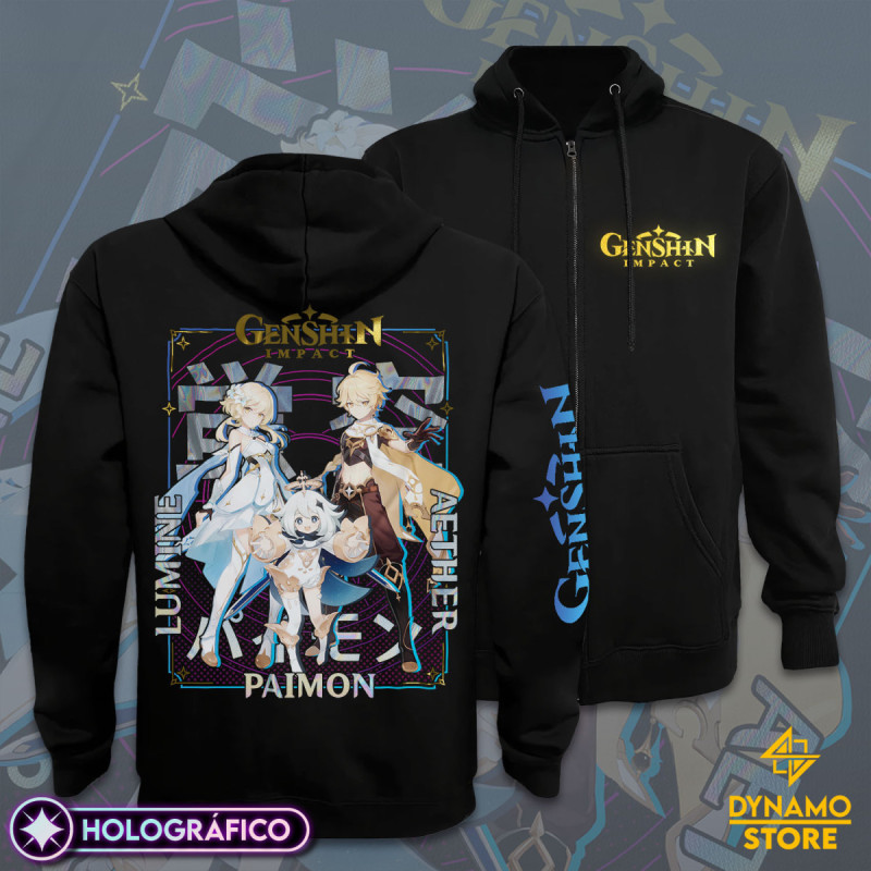 Travellers - Genshin Impact - Poleron Holográfica - MYTHRIL PRINT