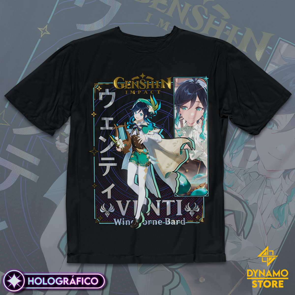 Venti - Genshin Impact - Polera Holográfica - MYTHRIL PRINT
