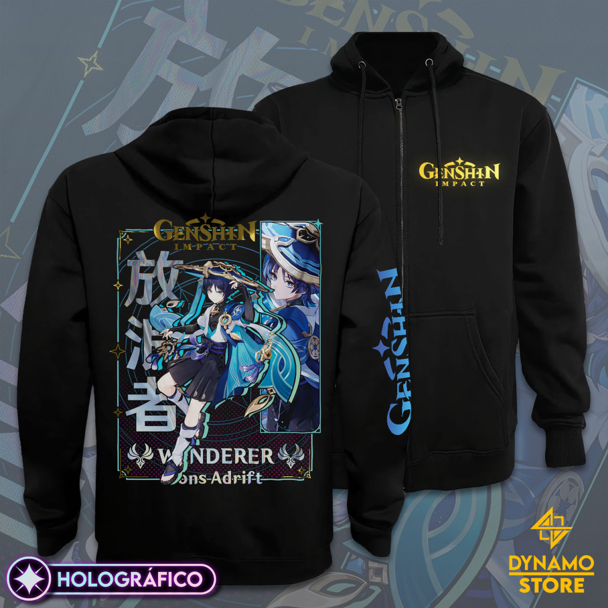 Wanderer - Genshin Impact - Poleron Holográfica - MYTHRIL PRINT