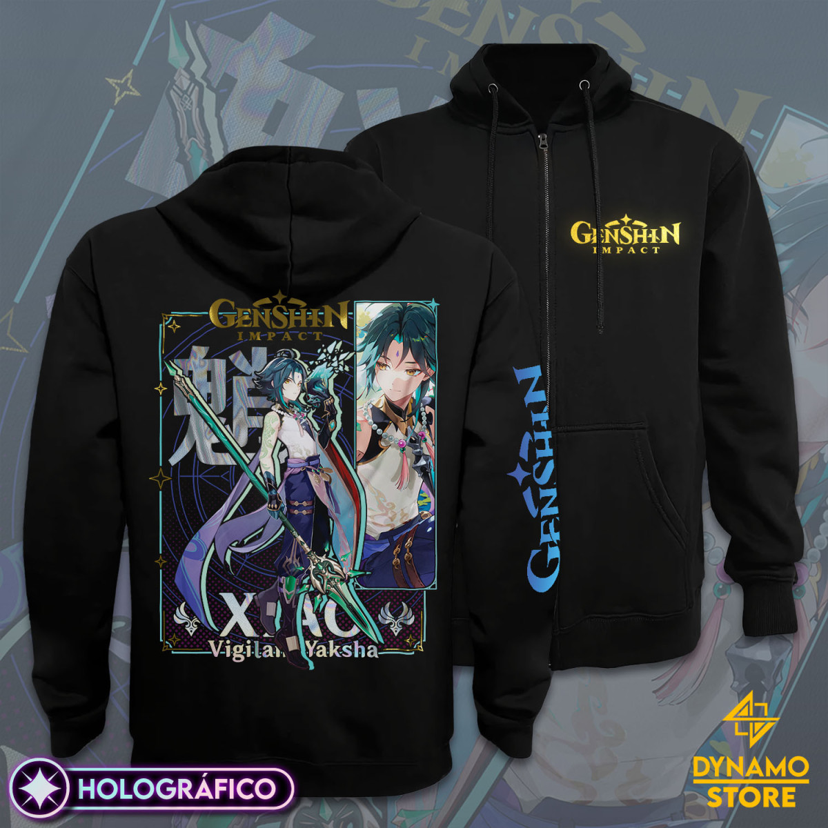 Xiao - Genshin Impact - Poleron Holográfica - MYTHRIL PRINT