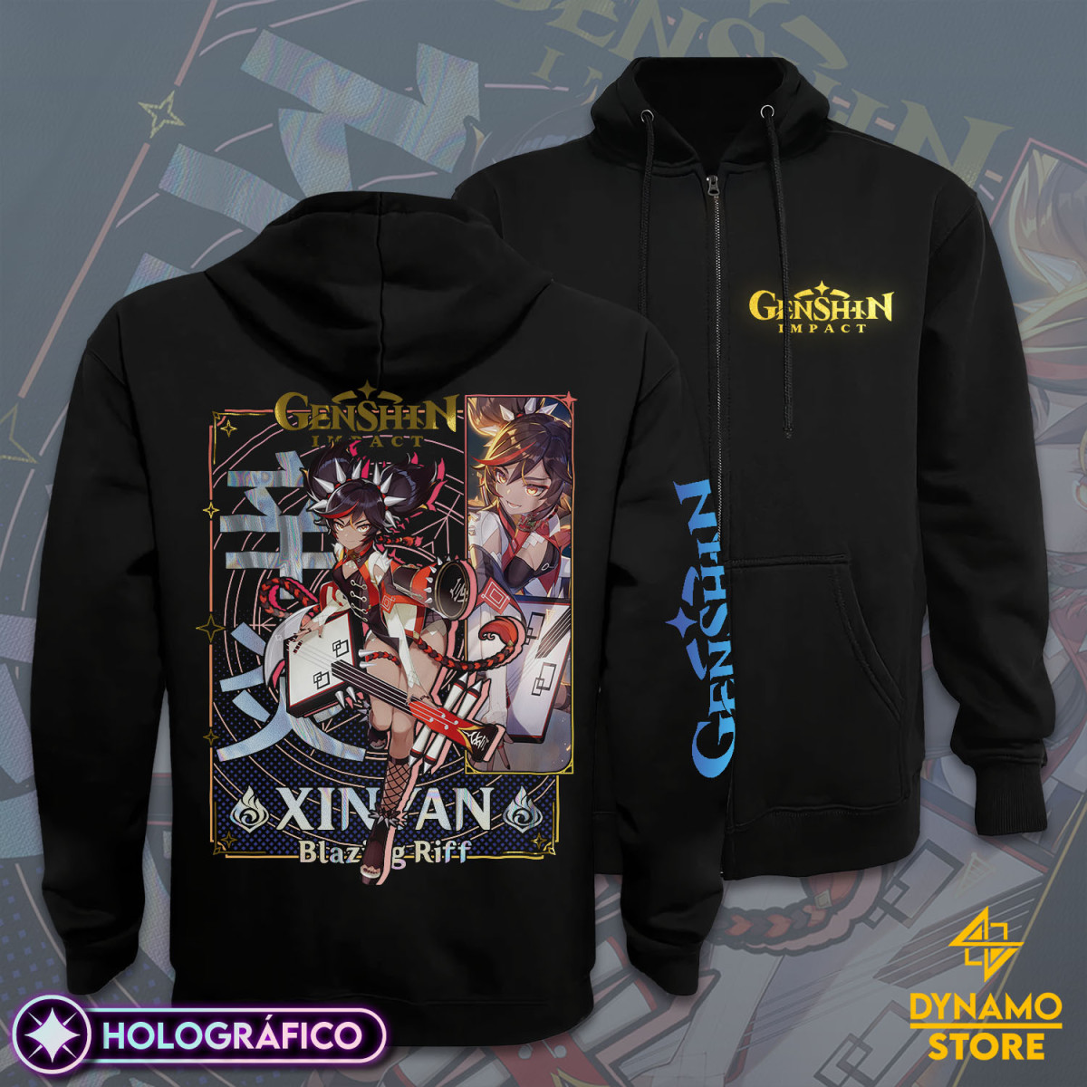 Xinyan - Genshin Impact - Poleron Holográfica - MYTHRIL PRINT