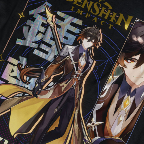 Zhongli - Genshin Impact - Polera Holográfica - MYTHRIL PRINT