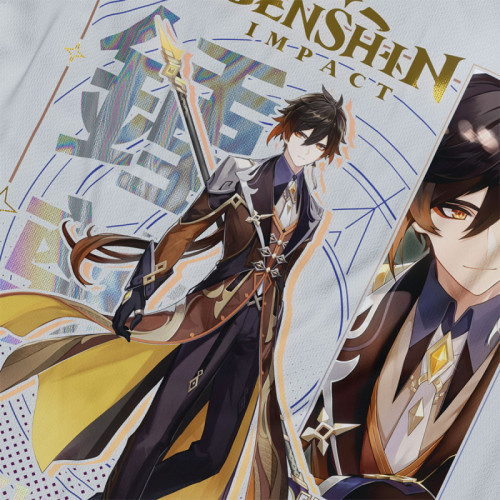 Zhongli - Genshin Impact - Polera Holográfica - MYTHRIL PRINT
