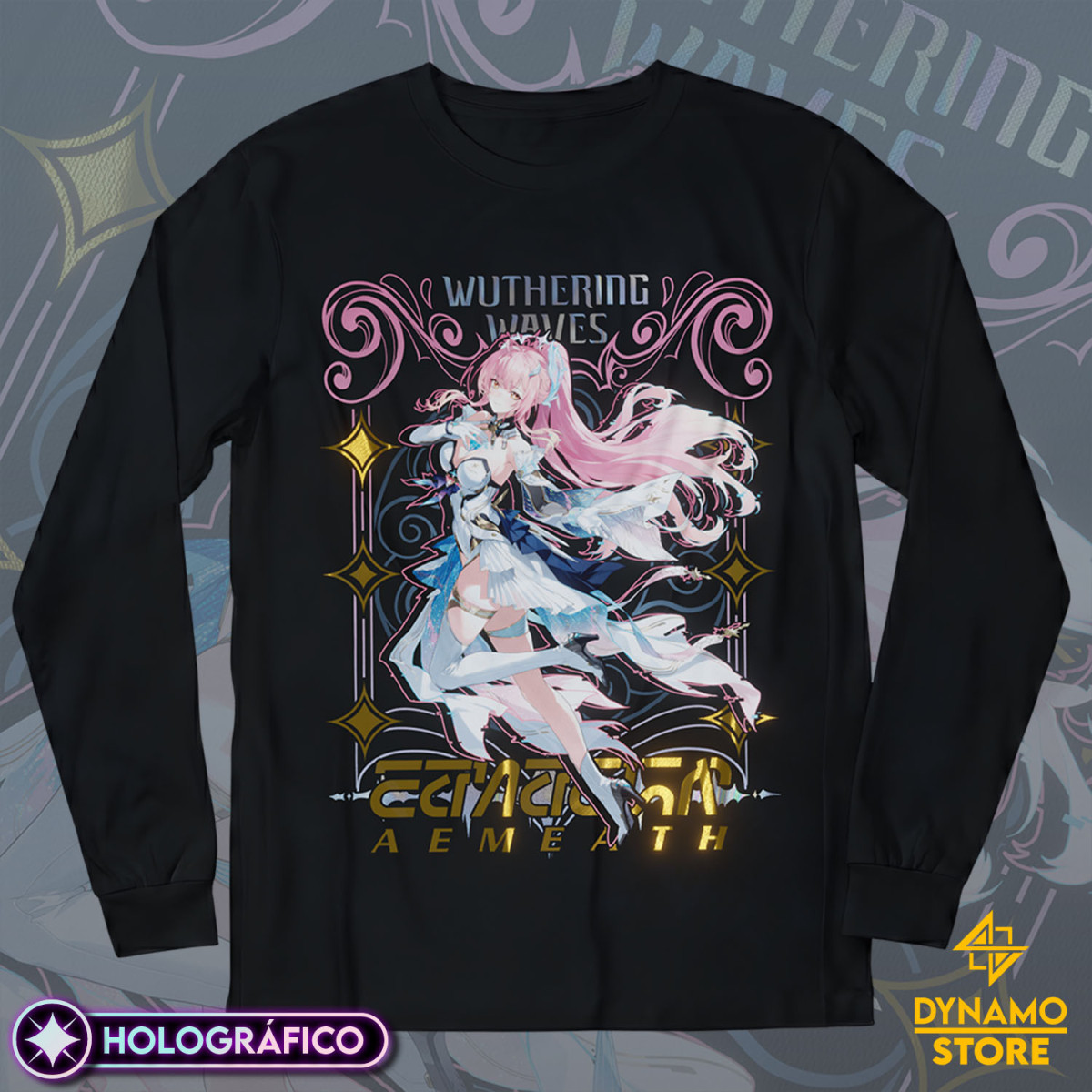 Aemeath - Wuthering Waves - Polera Manga Larga Holográfica - MYTHRIL PRINT