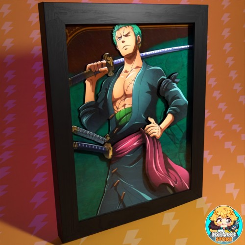 Zoro, One Piece - Cuadro 3D