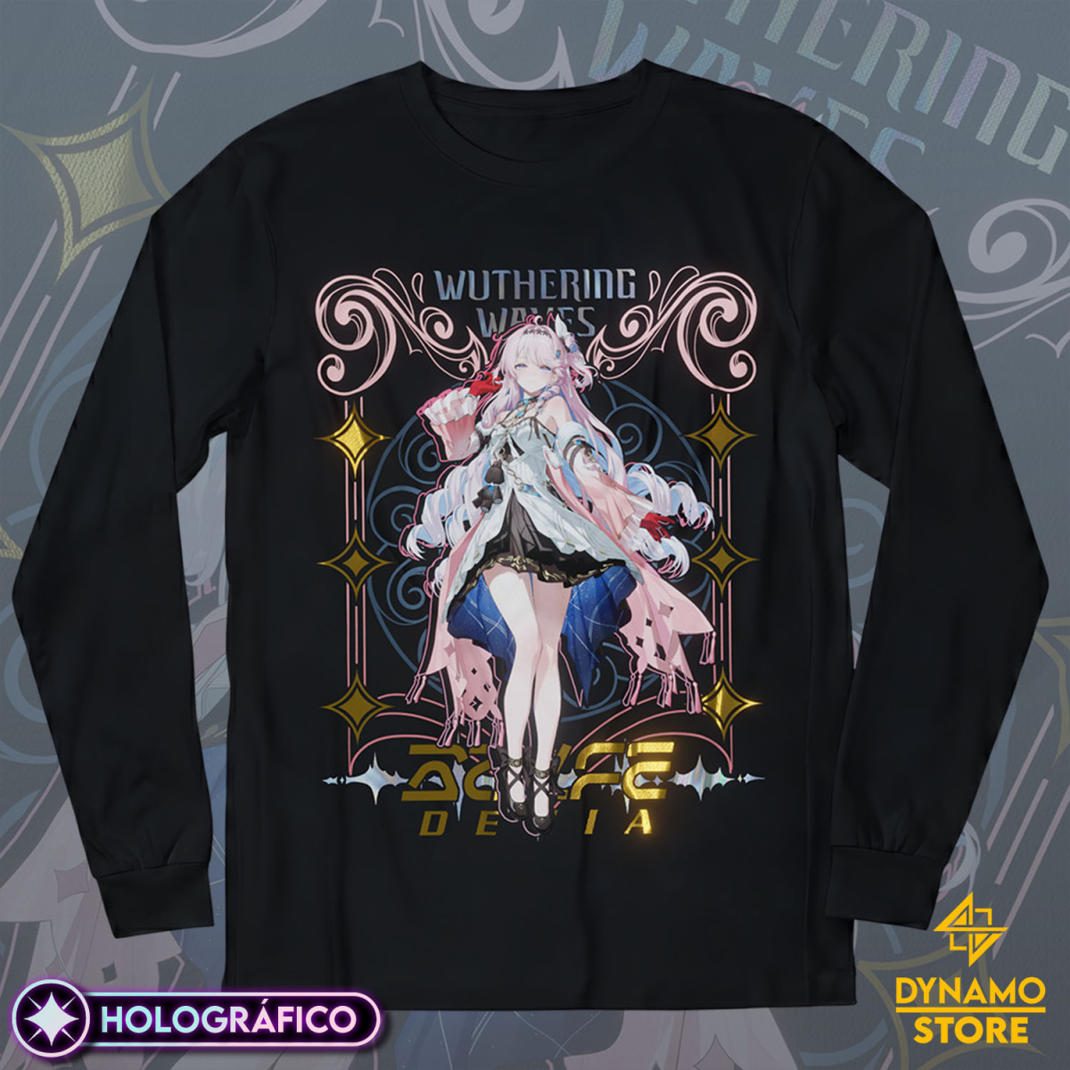 Denia - Wuthering Waves - Polera Manga Larga Holográfica - MYTHRIL PRINT