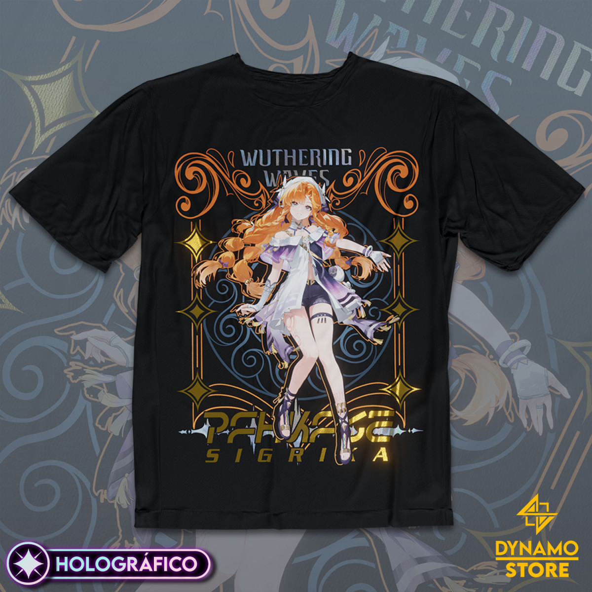 Sigrika - Wuthering Waves - Polera Holográfica - MYTHRIL PRINT
