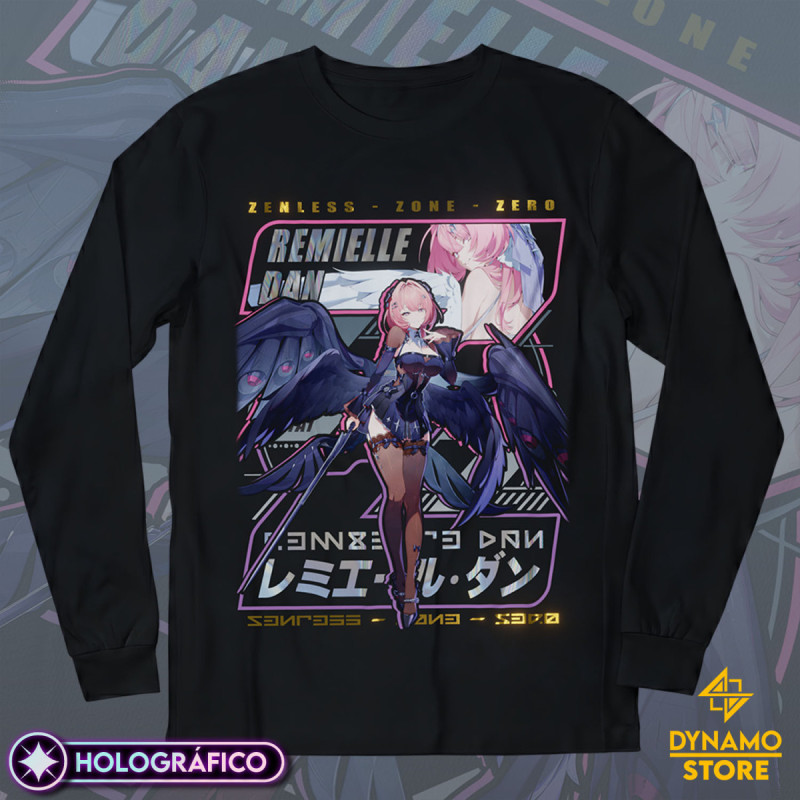 Remielle Dan Moonlight Whispers - Zenless Zone Zero - Polera Manga Larga Holográfica - MYTHRIL PRINT