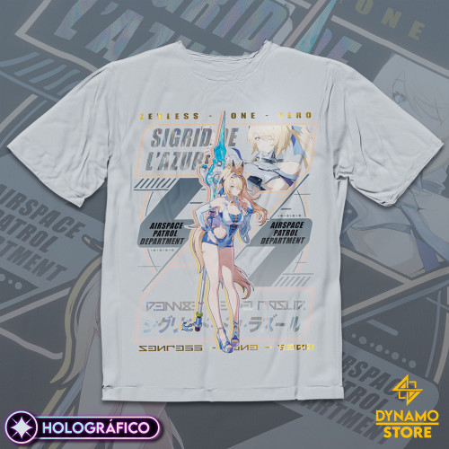 Sigrid de Lazur Majestic Wavechaser - Zenless Zone Zero - Polera Holográfica - MYTHRIL PRINT