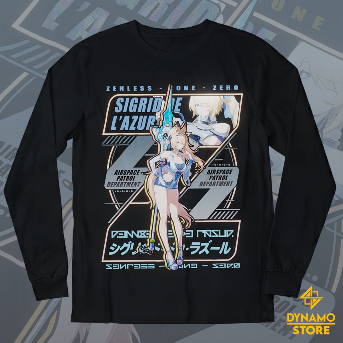 Sigrid de Lazur Majestic Wavechaser - Zenless Zone Zero - Polera Manga Larga - MYTHRIL PRINT