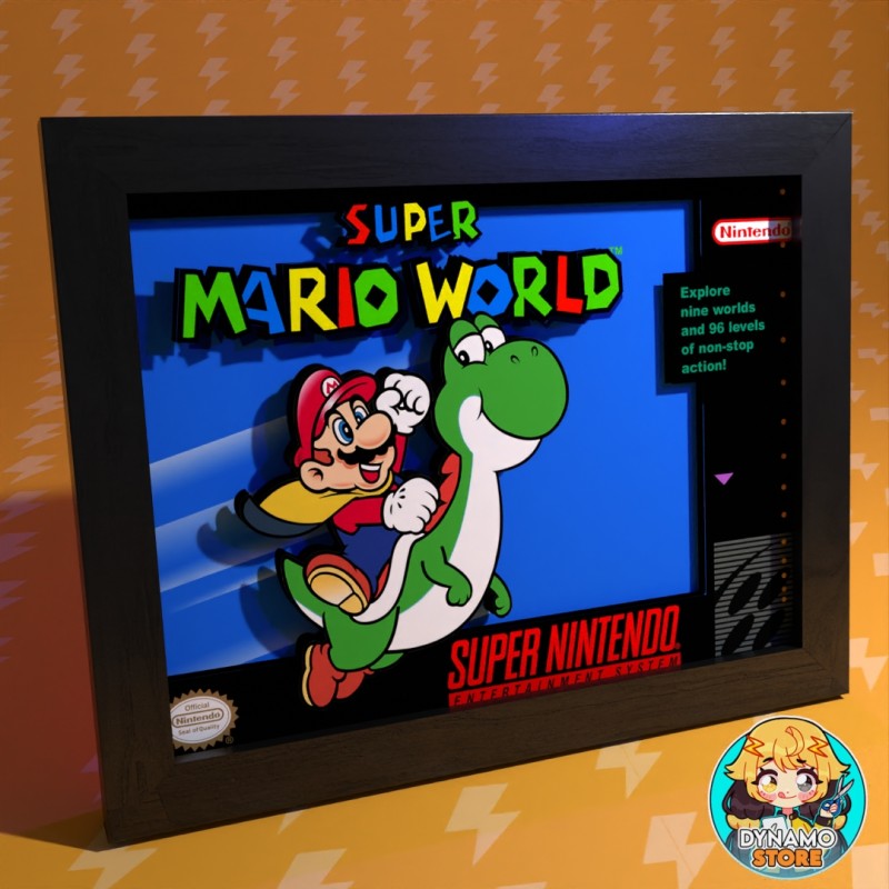 SNES Cover, Super Mario World - Cuadro 3D