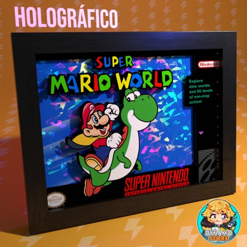 SNES Cover, Super Mario World - Cuadro 3D