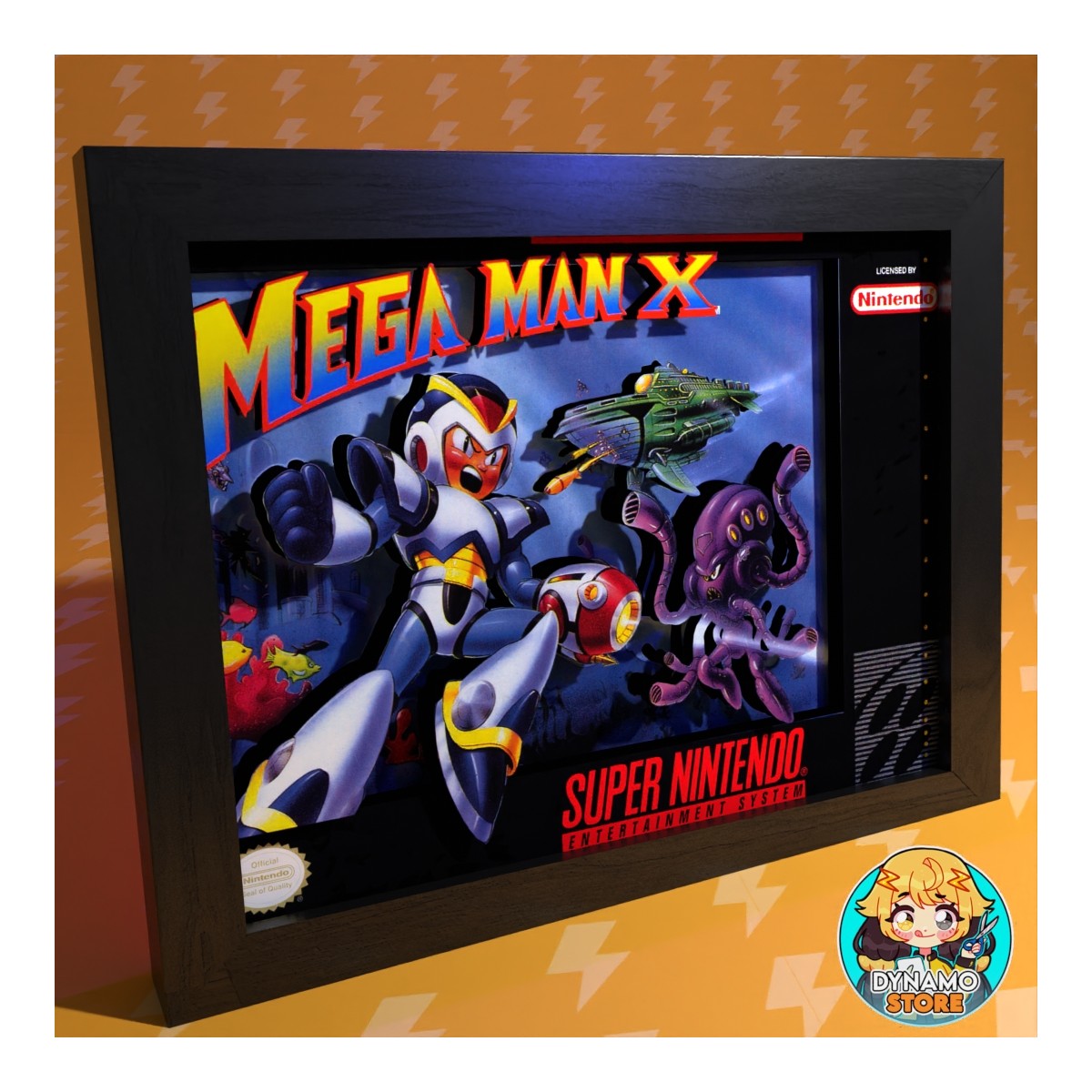 SNES Cover, Megaman X - Cuadro 3D