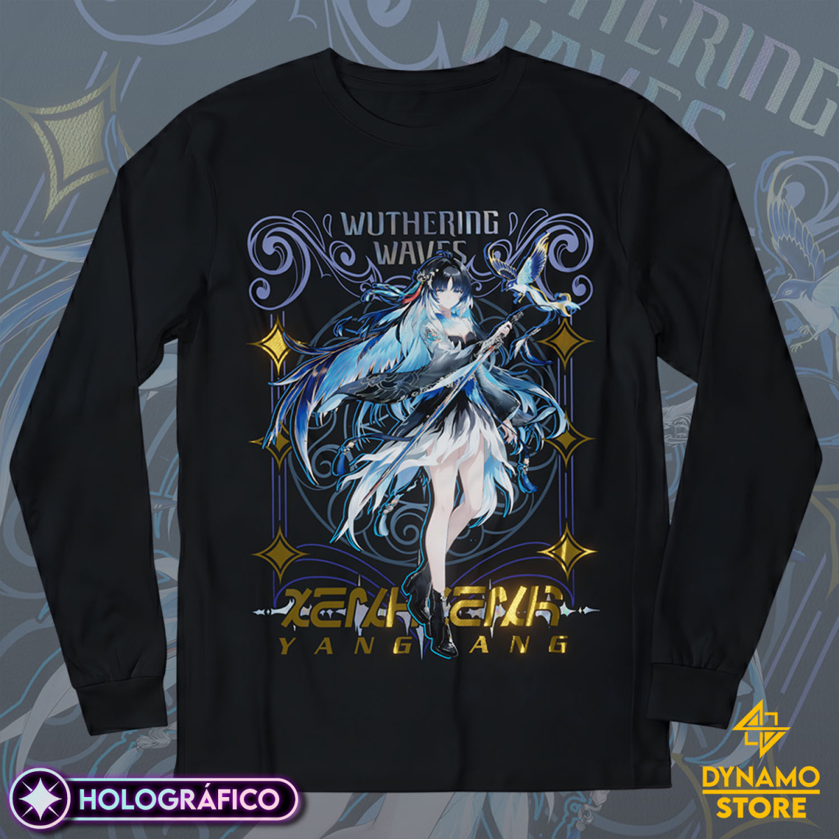 Yangyang Xuanling - Wuthering Waves - Polera Manga Larga Holográfica - MYTHRIL PRINT