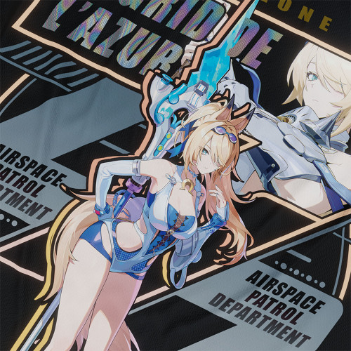 Sigrid de Lazur Majestic Wavechaser - Zenless Zone Zero - Polera Holográfica - MYTHRIL PRINT