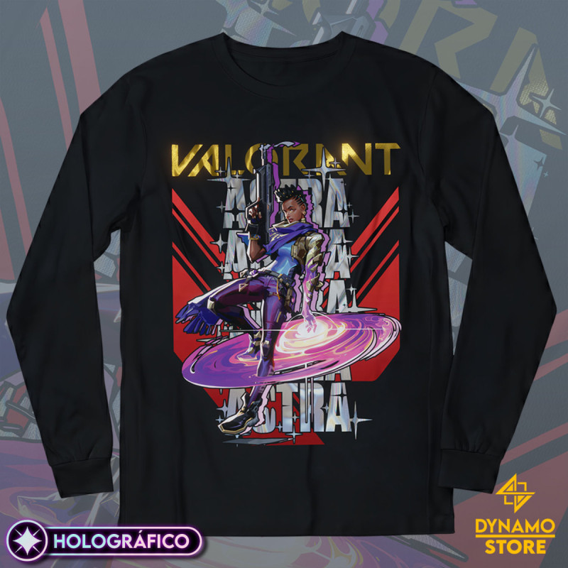Astra - Valorant - Polera Manga Larga Holográfica - MYTHRIL PRINT