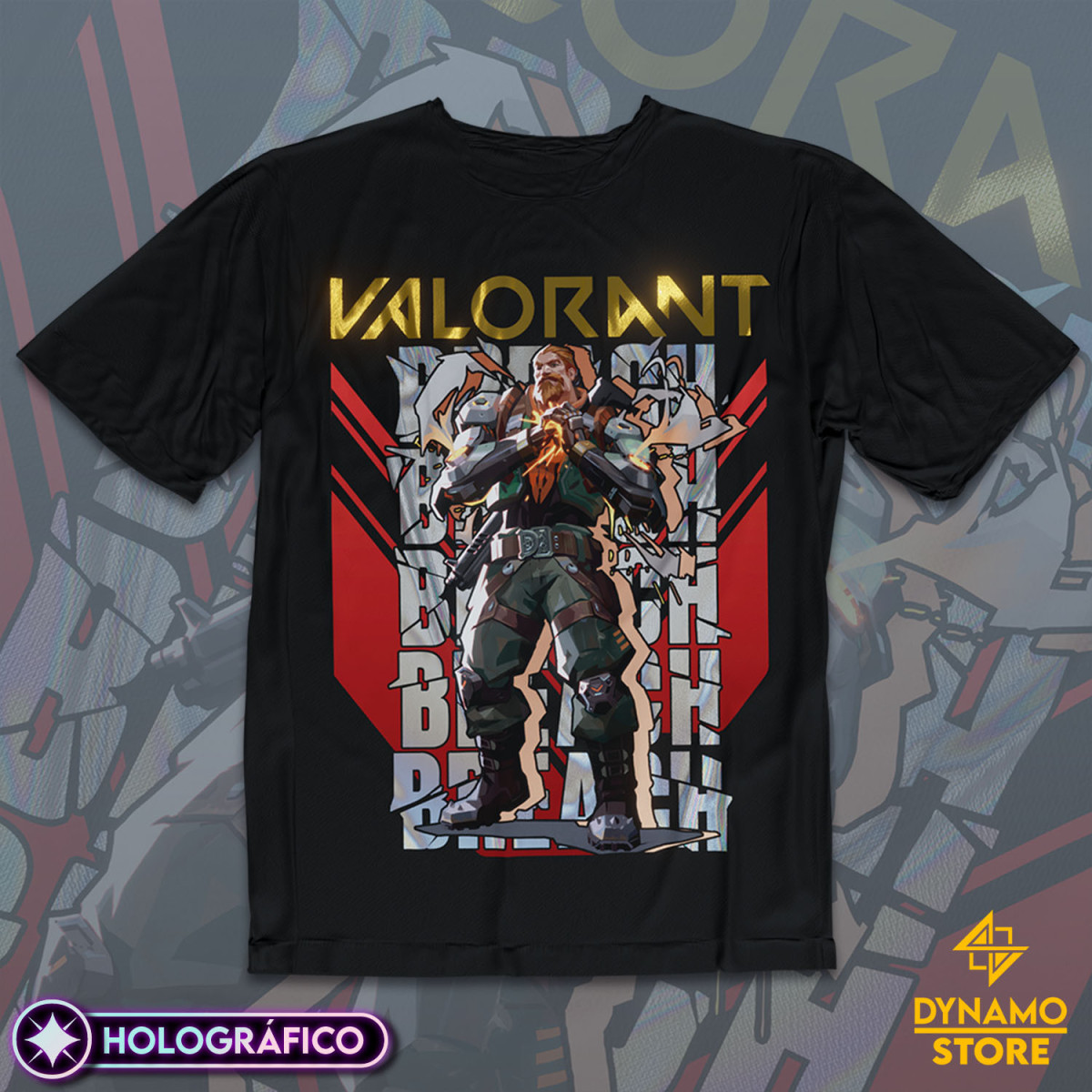 Breach - Valorant - Polera Holográfica - MYTHRIL PRINT