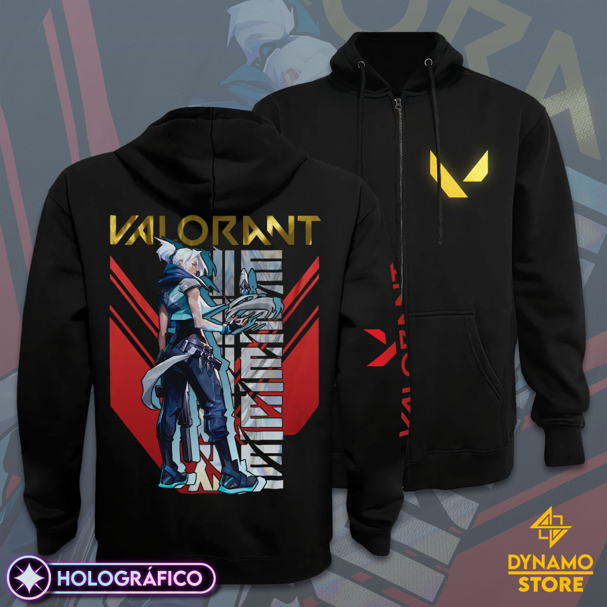Jett - Valorant - Poleron Holográfica - MYTHRIL PRINT