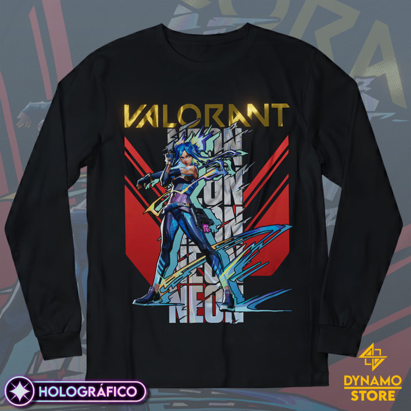 Neon - Valorant - Polera Manga Larga Holográfica - MYTHRIL PRINT