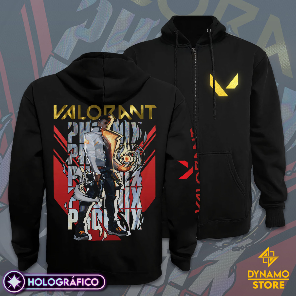 Phoenix - Valorant - Poleron Holográfica - MYTHRIL PRINT