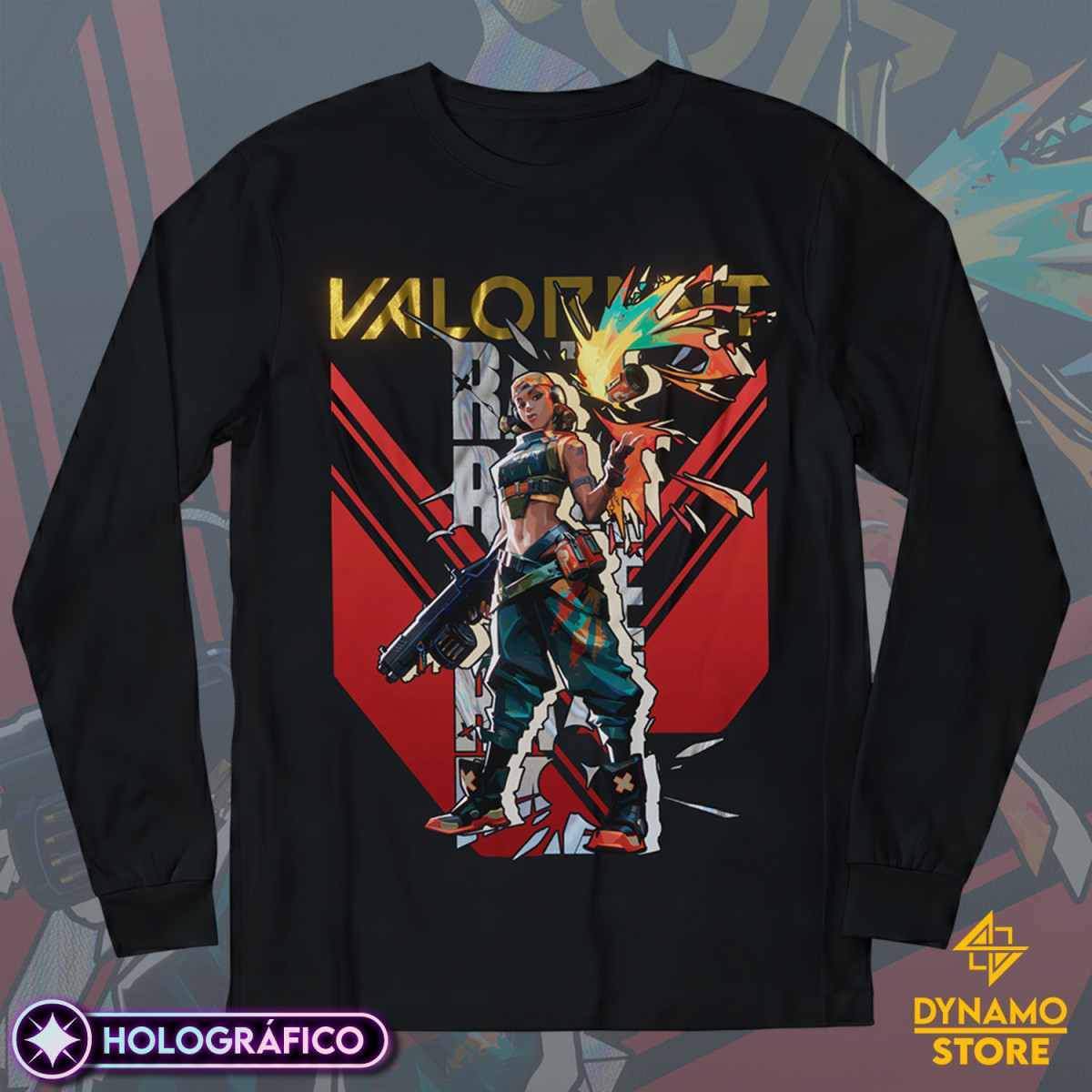 Raze - Valorant - Polera Manga Larga Holográfica - MYTHRIL PRINT