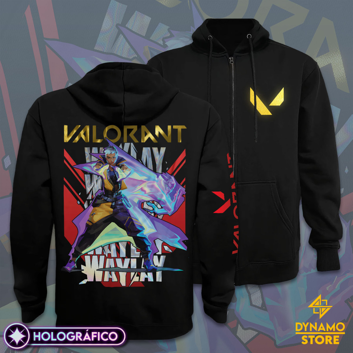 Waylay - Valorant - Poleron Holográfica - MYTHRIL PRINT