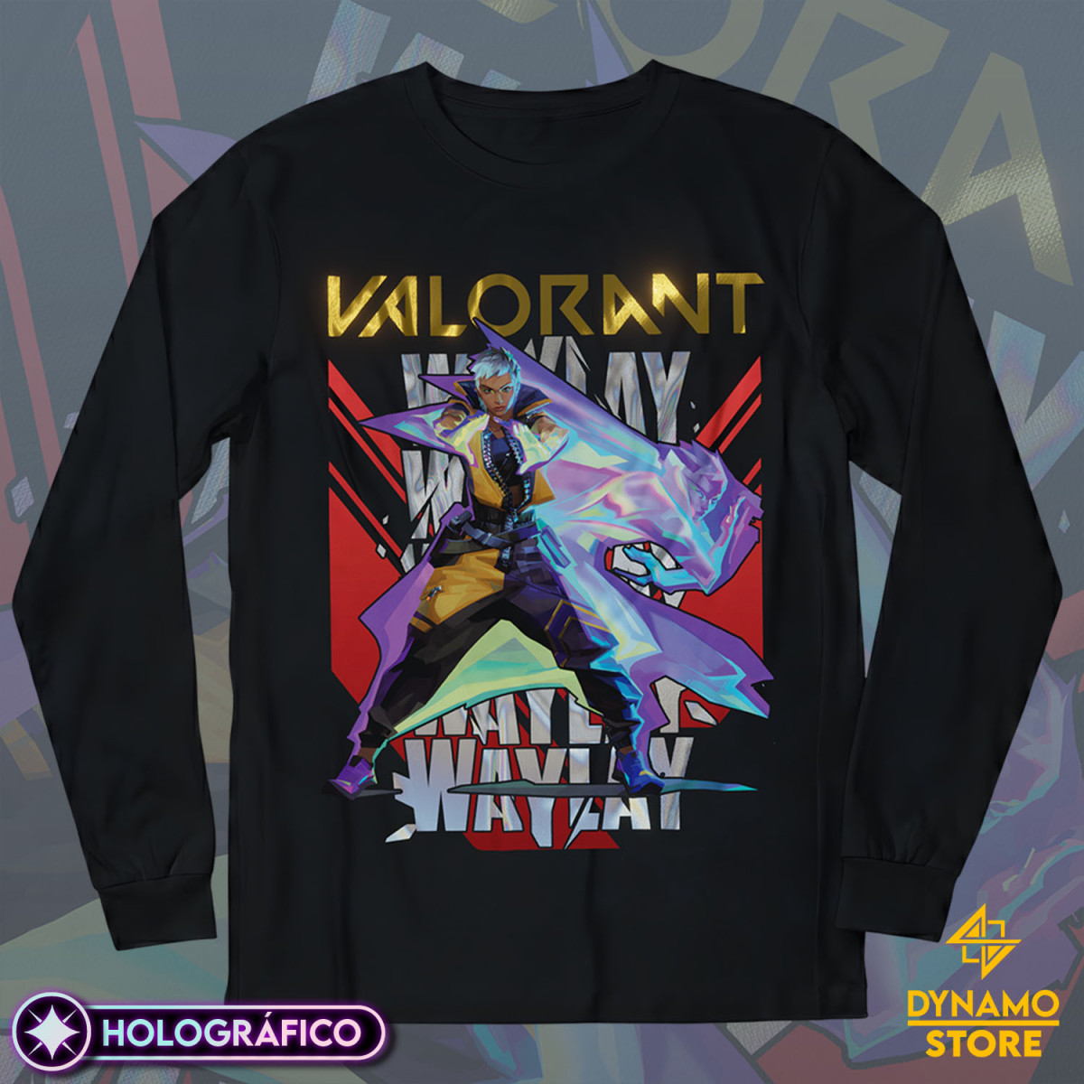 Waylay - Valorant - Polera Manga Larga Holográfica - MYTHRIL PRINT