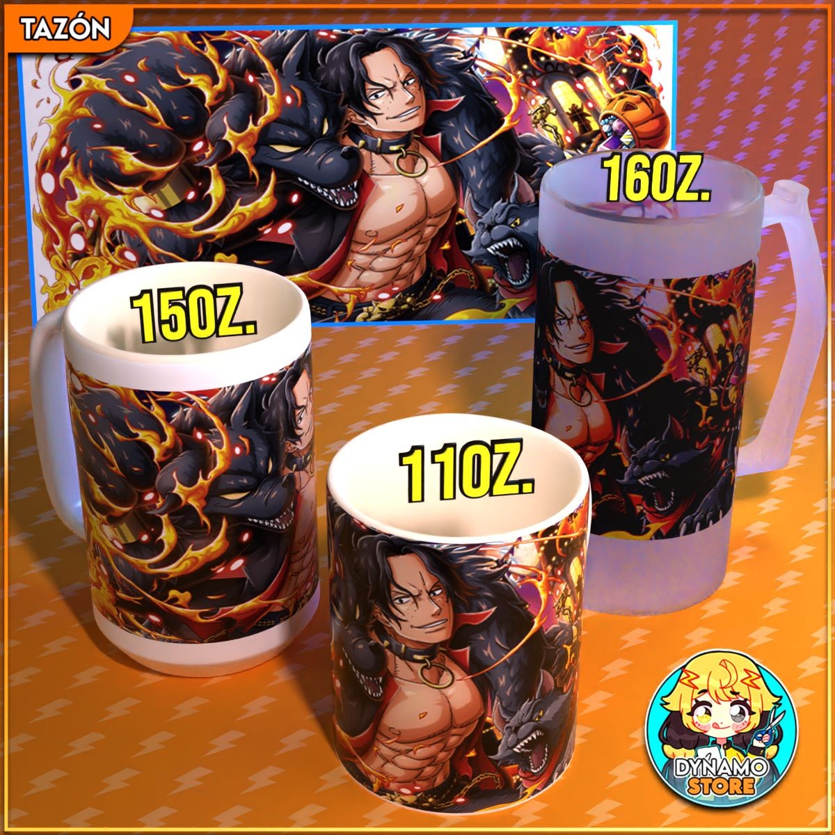 Portgas D. Ace - One piece - Tazón/Shopero