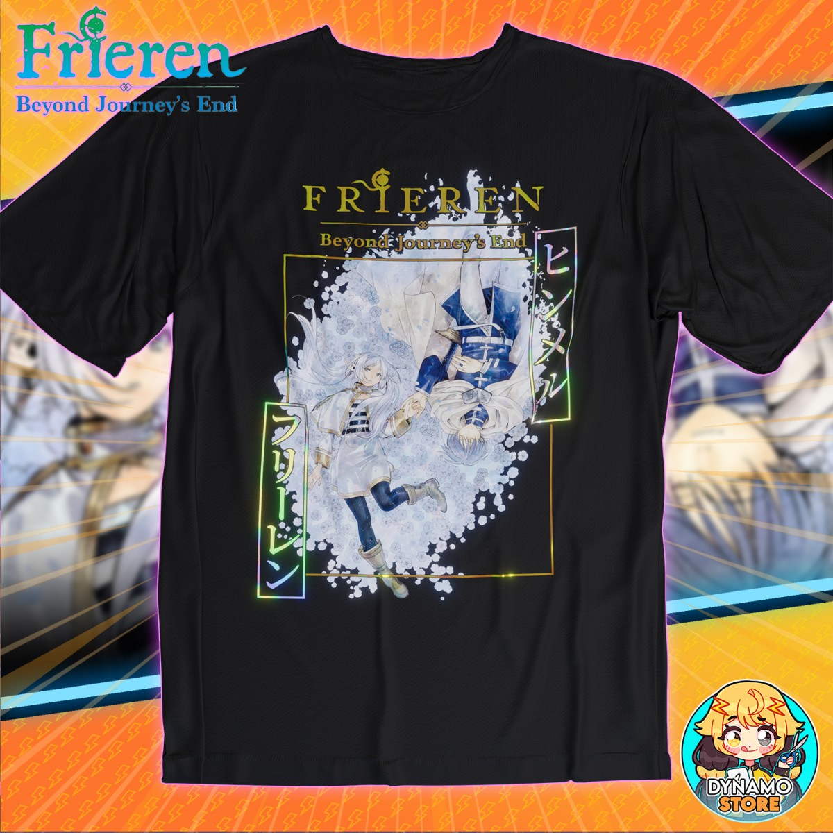 Frieren y Himmel - Frieren Beyond Journey's End - Fate - Polera Holográfica