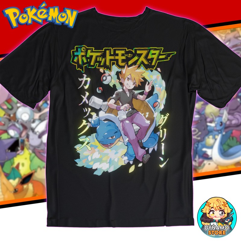 Blue and Blastoise - Pokémon - Polera Holográfica