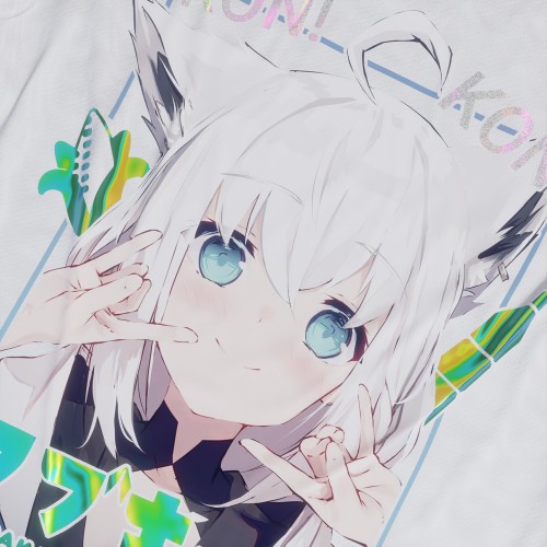 Shirakami Fubuki - Hololive Gamers - Polera Holográfica